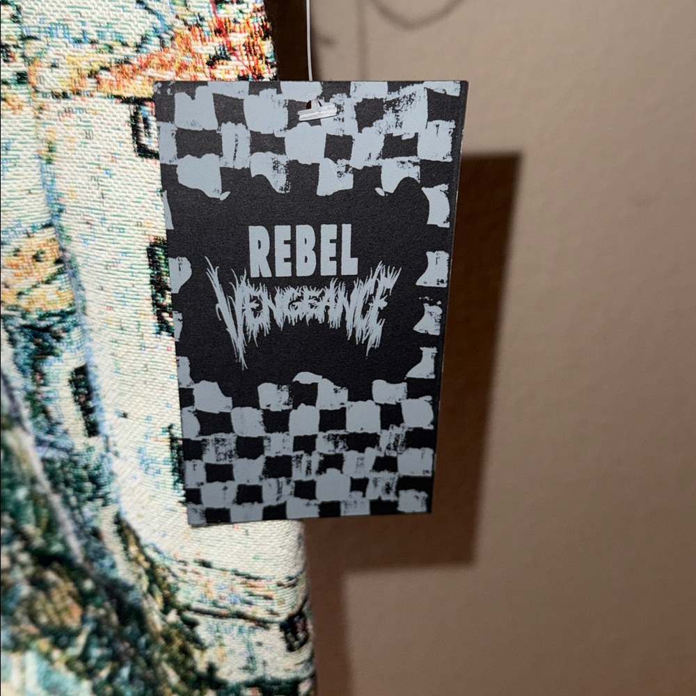 NWT Rebel Vengeance Kirche In Cassone Scenic Tapestry Statement Jacket Men’s M - Picture 8 of 9